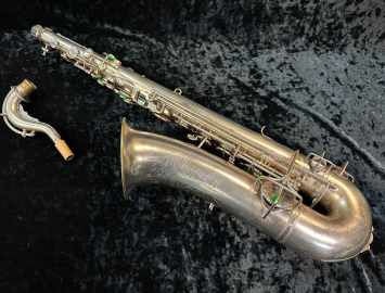 Photo Vintage Buescher True Tone Tenor Sax in Original Silver Plate, Serial #234395